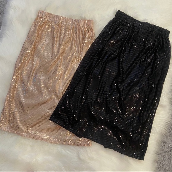 🥂ELEGANCE WITH EASE🥂BLACK SEQUIN SKIRT-NEW‎ - Picture 7 of 9